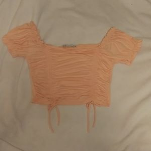 InLUV Women's Crop Top. Size Large. Color Peach.
